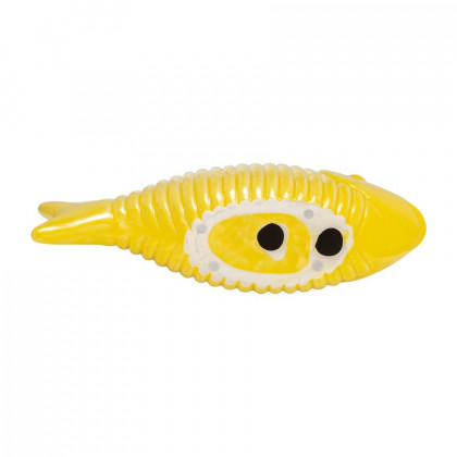 Sagebrook 12" Ceramic V Striped Fish - Yellow