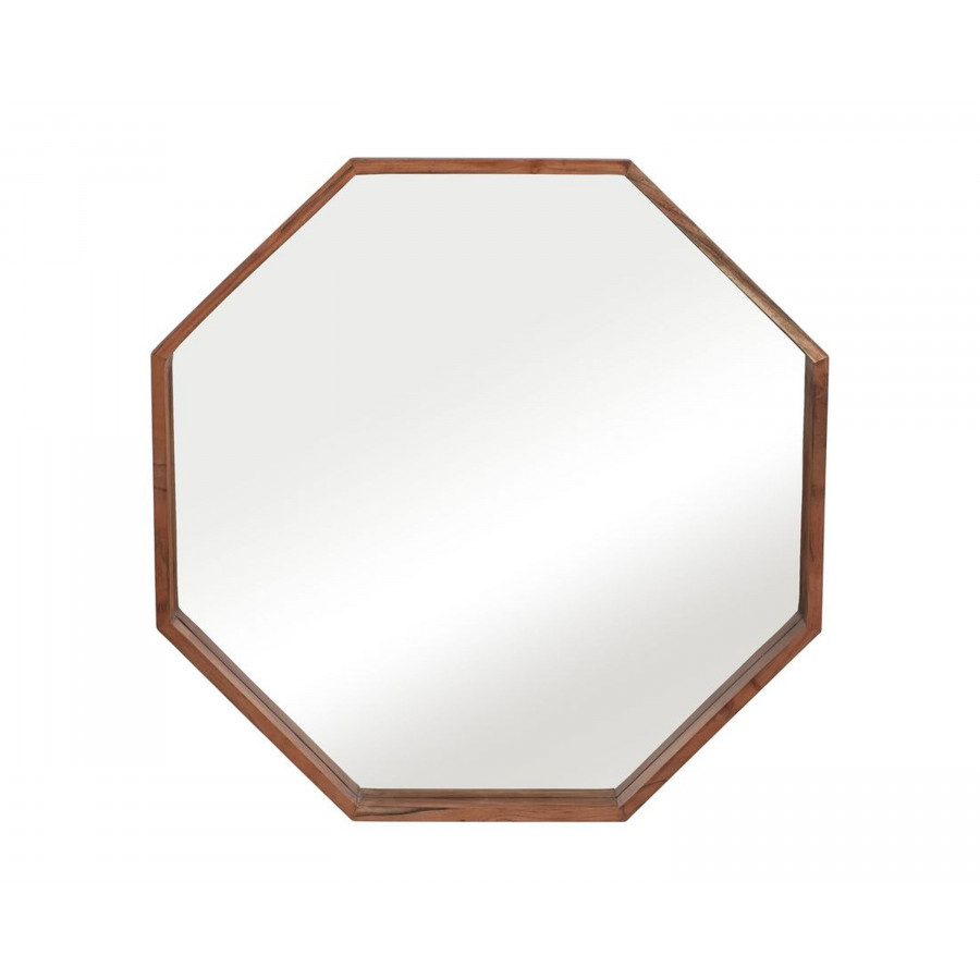 Sagebrook - Wood Octagon Shaped Mirror in Cherry