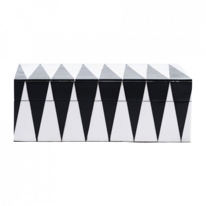 Sagebrook - 6"/7"/9" Resin Sharp Lines Rec Boxes (Set Of 3) in Black/White