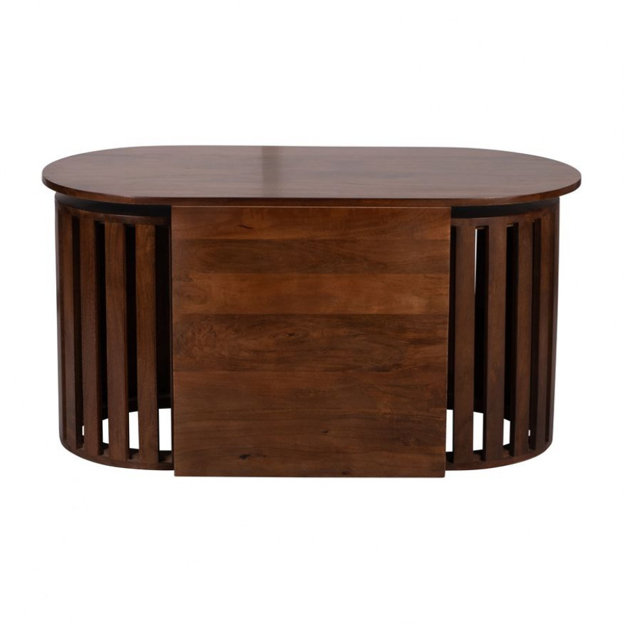 Sagebrook - Wood Table & Stool Set in Brown