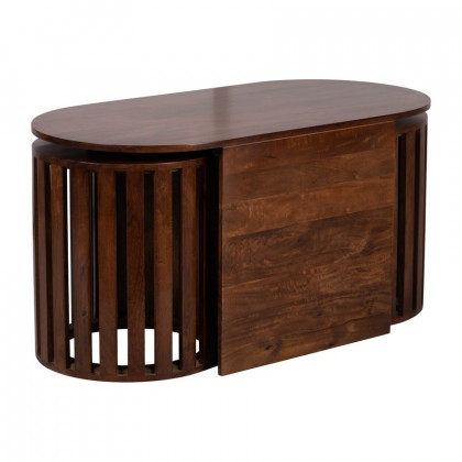 Sagebrook - Wood Table & Stool Set in Brown