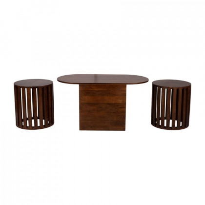 Sagebrook - Wood Table & Stool Set in Brown