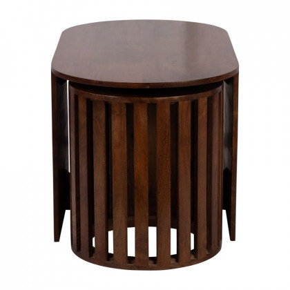 Sagebrook - Wood Table & Stool Set in Brown