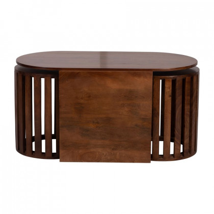 Sagebrook - Wood Table & Stool Set in Brown