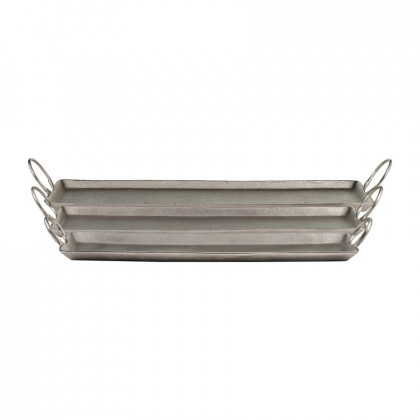 Sagebrook - Metal Casted Trays (Set Of 3) in Metallic