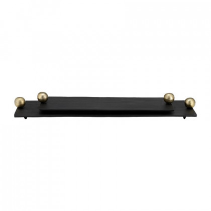 Sagebrook - 24"/18" Metal Flat Tray With Gold Knob Handles (Set Of 2)