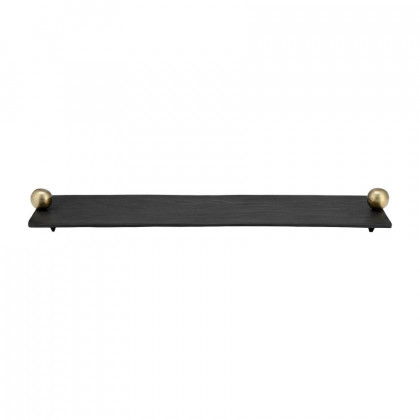 Sagebrook - 24"/18" Metal Flat Tray With Gold Knob Handles (Set Of 2)