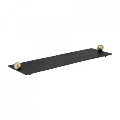 Sagebrook - 24"/18" Metal Flat Tray With Gold Knob Handles (Set Of 2)