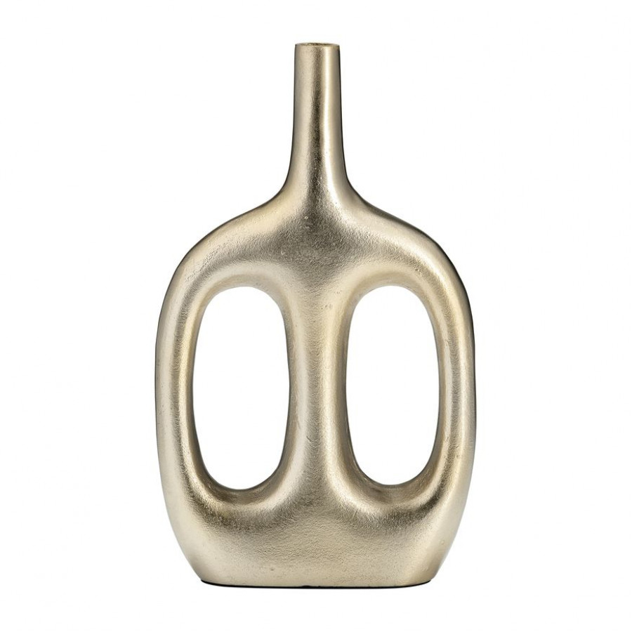 Sagebrook 15" Metal Hollow Handles Vase - Champagne
