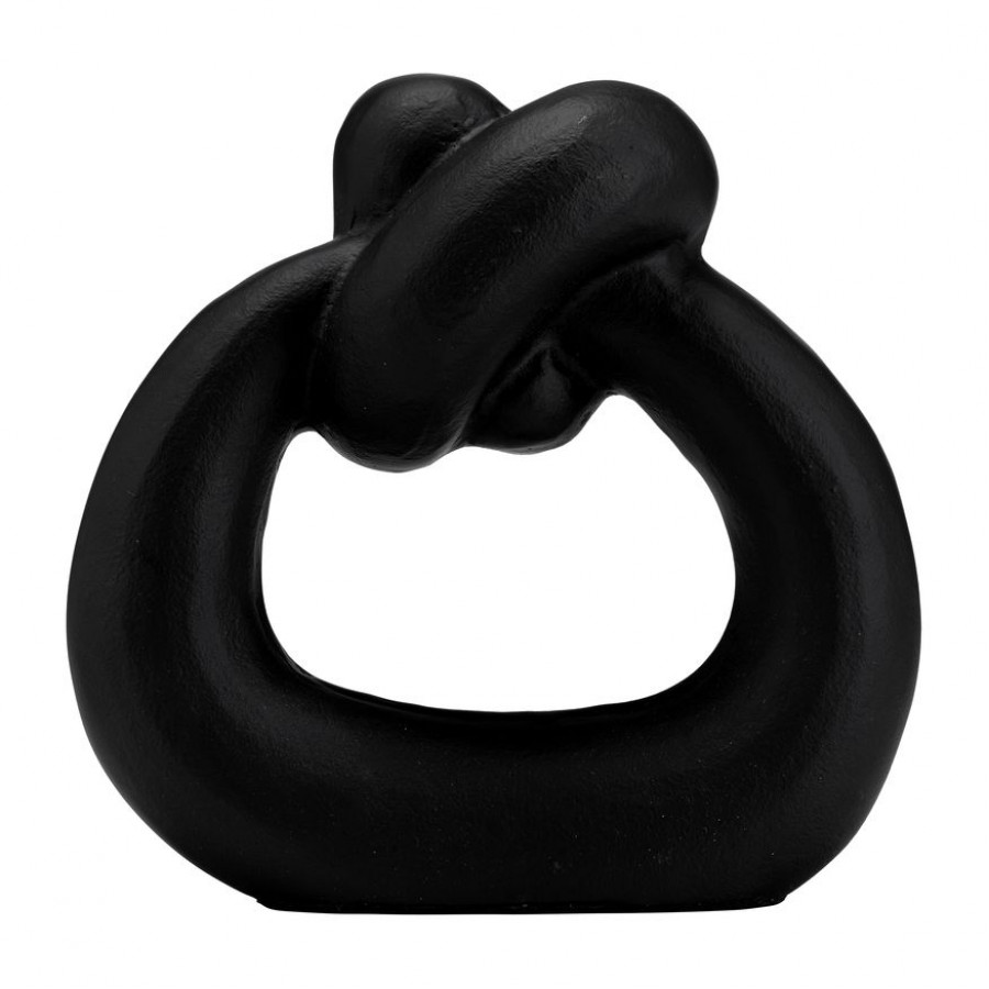 Sagebrook 11" Metal Broad Knot Ring Sculpture - Black