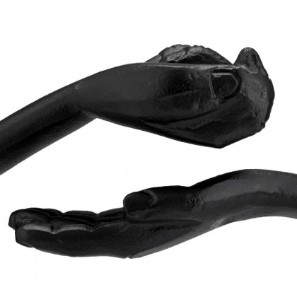 Sagebrook - 15" Metal Hand Ring On Base Sculpture in Black/White