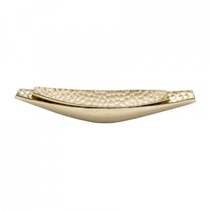 Sagebrook - 18"/24" Metal Hammered Elongated Trays (Set Of 2) in Champagne