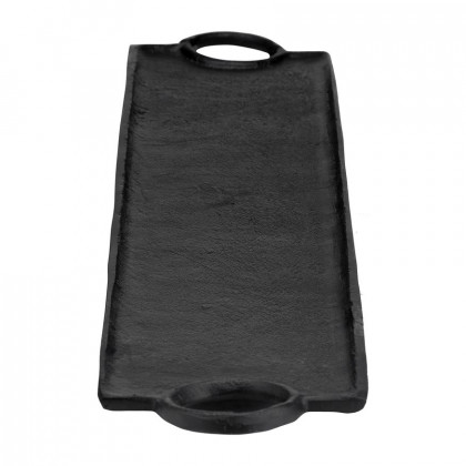Sagebrook - 26"/32" Metal Flat Trays With Ring Handles (Set Of 2) in Black
