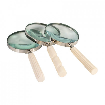 Sagebrook - 4" Metal/Resin Asrted Handle Magnifying Glass (Set Of 3)