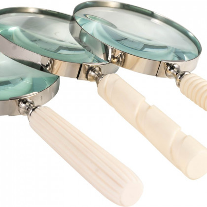 Sagebrook - 4" Metal/Resin Asrted Handle Magnifying Glass (Set Of 3)