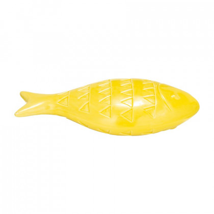 Sagebrook 13" Ceramic Zigzag Scaled Fish - Yellow