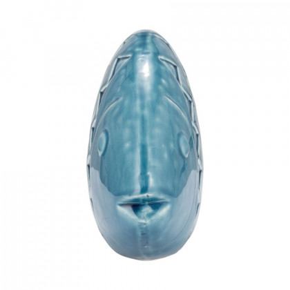 Sagebrook 13" Ceramic Zigzag Scaled Fish - Blue
