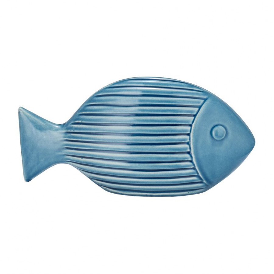 Sagebrook - 11" Ceramic Striped Fish in Blue