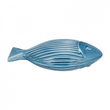Sagebrook - 11" Ceramic Striped Fish in Blue