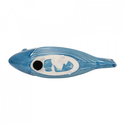 Sagebrook - 11" Ceramic Striped Fish in Blue