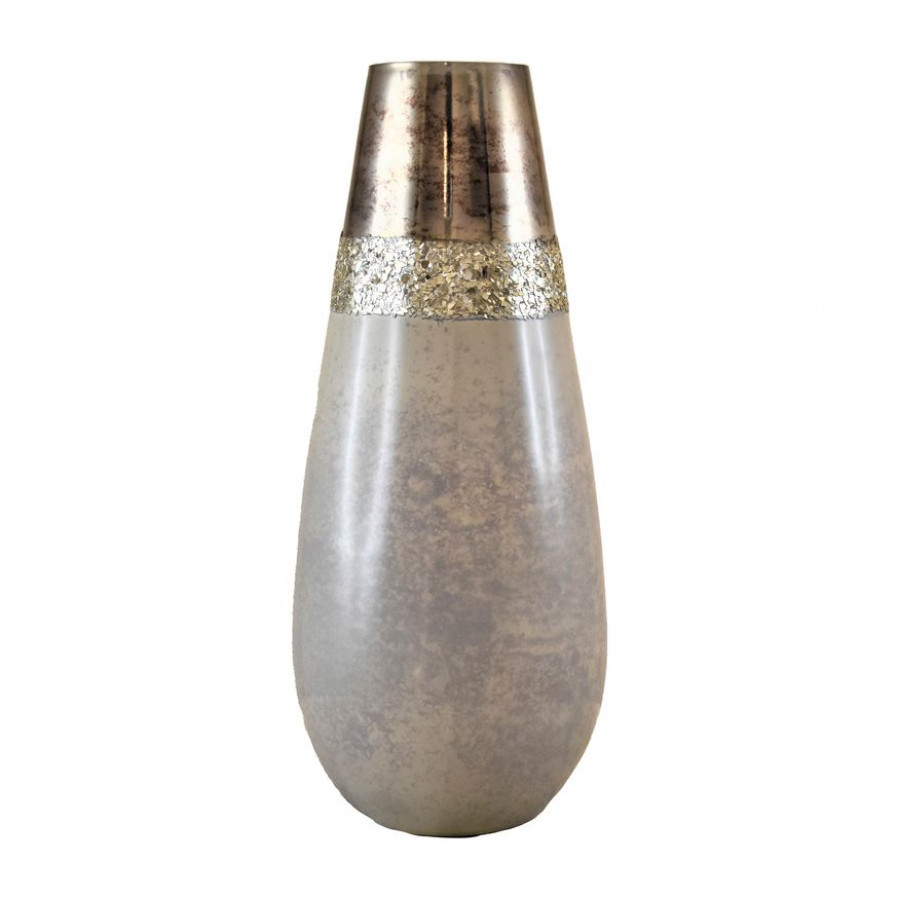 Sagebrook 15" Glass Metallic Vase - Champagne