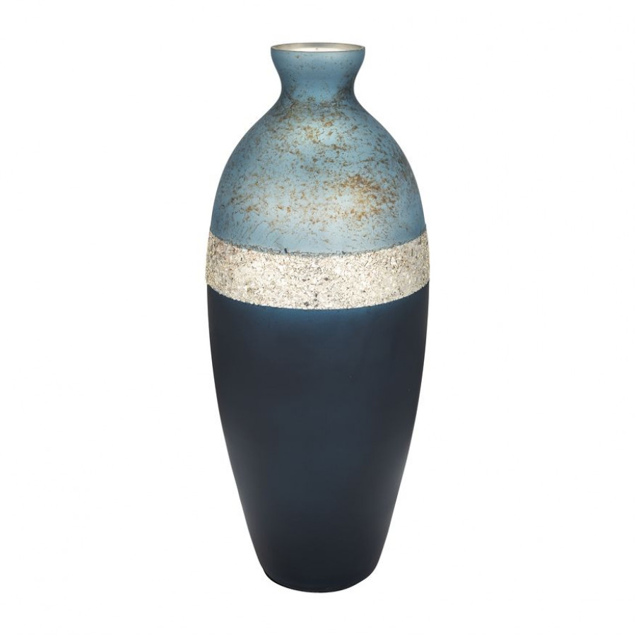 Sagebrook 18" Glass Tri-colored Glittered Vase - Multi