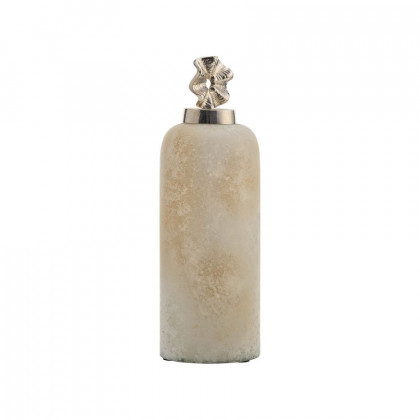 Sagebrook 14" Glass Vase With Pinwheel Top - Ivory/Beige