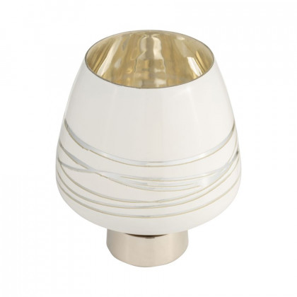 Sagebrook 9" Glass Vase With Silver Base - White