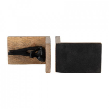 Sagebrook - 6" Wood Man Reading Bookends (Set Of 2) in Brown/Black