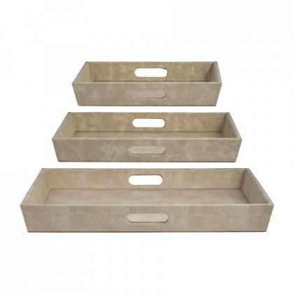 Sagebrook - 7"/11"/14" Wood Heart Trays (Set Of 3)