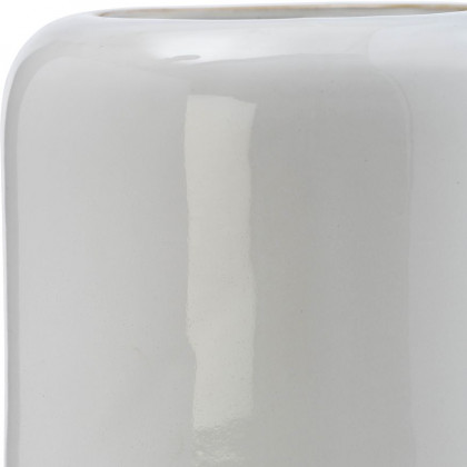 Sagebrook 12" Ceramic Grooved Vase - Ivory