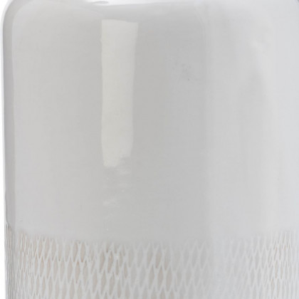 Sagebrook 10" Ceramic Grooved Vase - Ivory