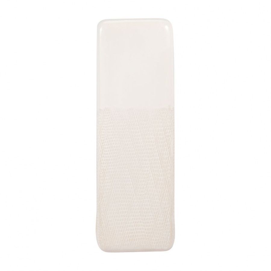 Sagebrook 18" Ceramic Squared Grooved Vase - Ivory