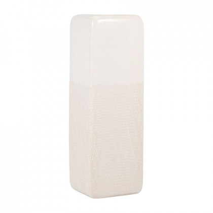 Sagebrook 18" Ceramic Squared Grooved Vase - Ivory