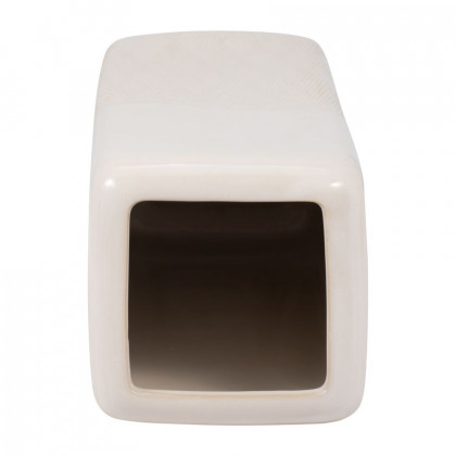 Sagebrook 18" Ceramic Squared Grooved Vase - Ivory