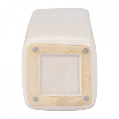 Sagebrook 18" Ceramic Squared Grooved Vase - Ivory