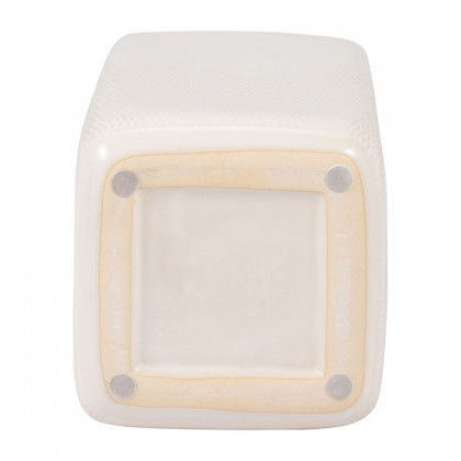 Sagebrook 12" Ceramic Squared Grooved Vase - Ivory