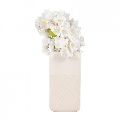 Sagebrook 10" Ceramic Squared Grooved Vase - Ivory