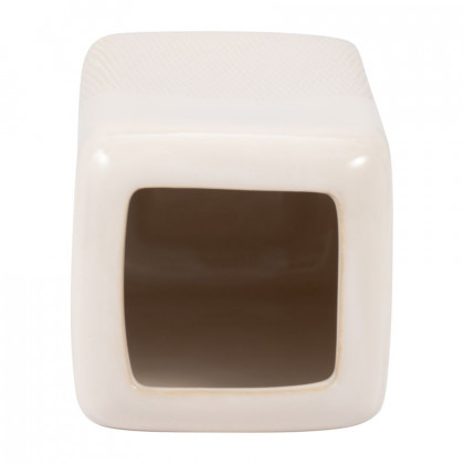 Sagebrook 10" Ceramic Squared Grooved Vase - Ivory
