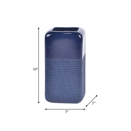 Sagebrook - 10" Ceramic Grooved Vase