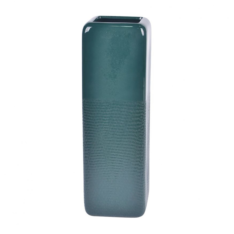Sagebrook - 18" Ceramic Squared Grooved Vase
