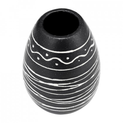 Sagebrook - 8" Ceramic Tribal Vase in Black/White