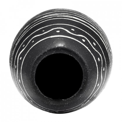 Sagebrook - 8" Ceramic Tribal Vase in Black/White