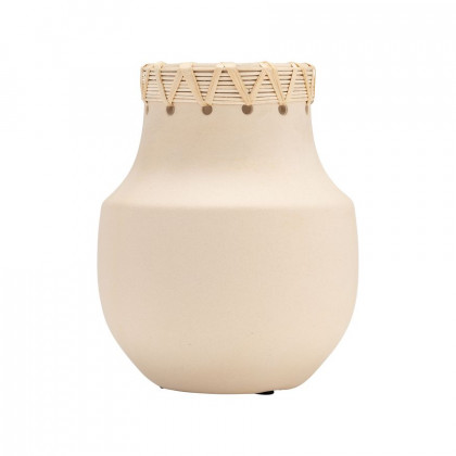 Sagebrook - 7" Ceramic Vase With Weaving