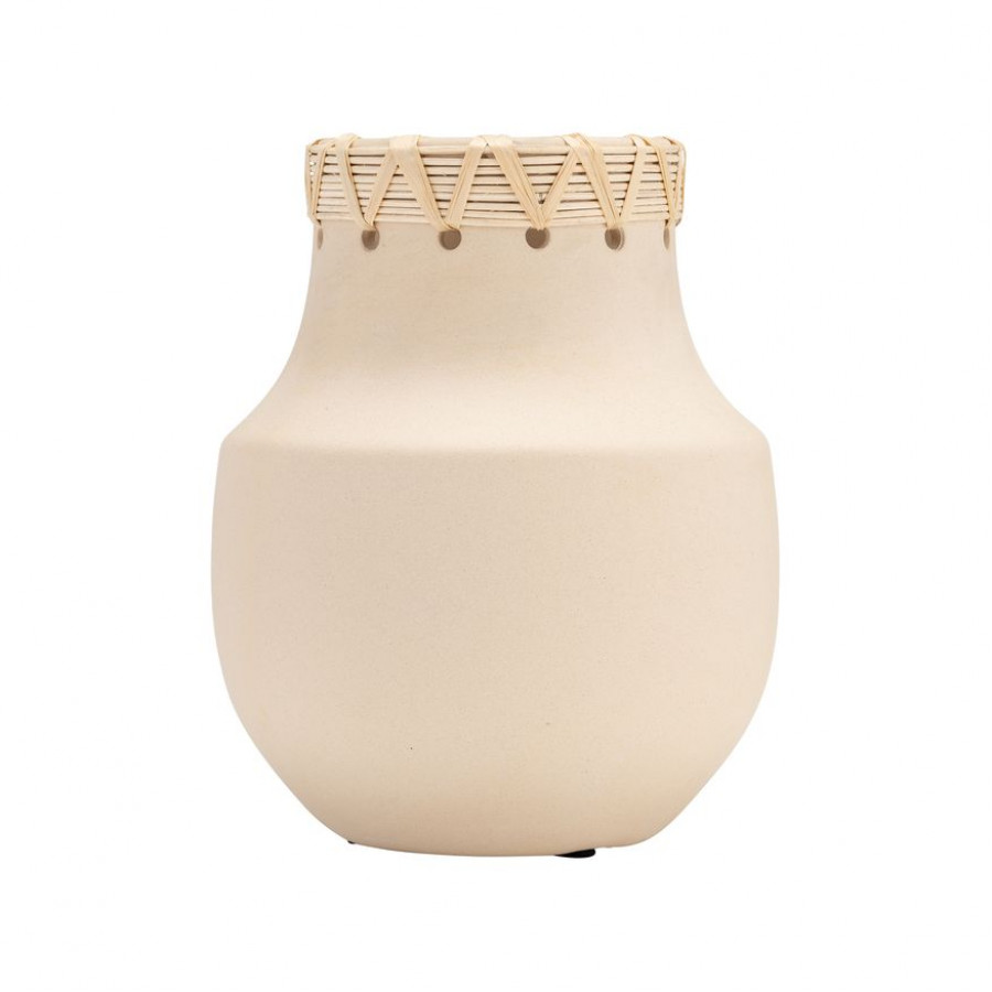 Sagebrook 7" Ceramic Vase With Weaving - Natural