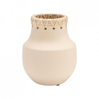 Sagebrook 7" Ceramic Vase With Weaving - Natural
