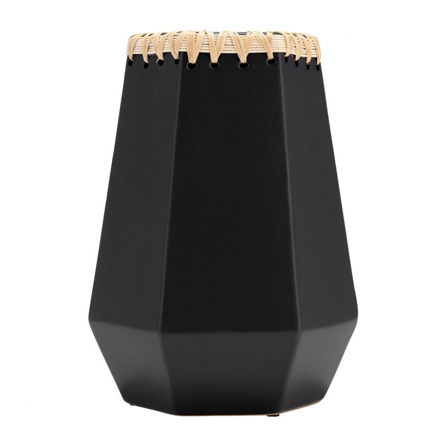 Sagebrook 11" Ceramic Vase With Weaving - Black