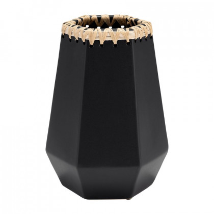 Sagebrook 11" Ceramic Vase With Weaving - Black