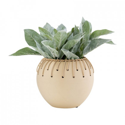 Sagebrook - 9" Ceramic Bowl With Weaving in Natural