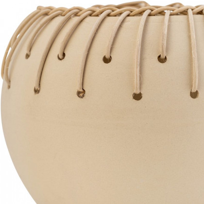 Sagebrook - 9" Ceramic Bowl With Weaving in Natural